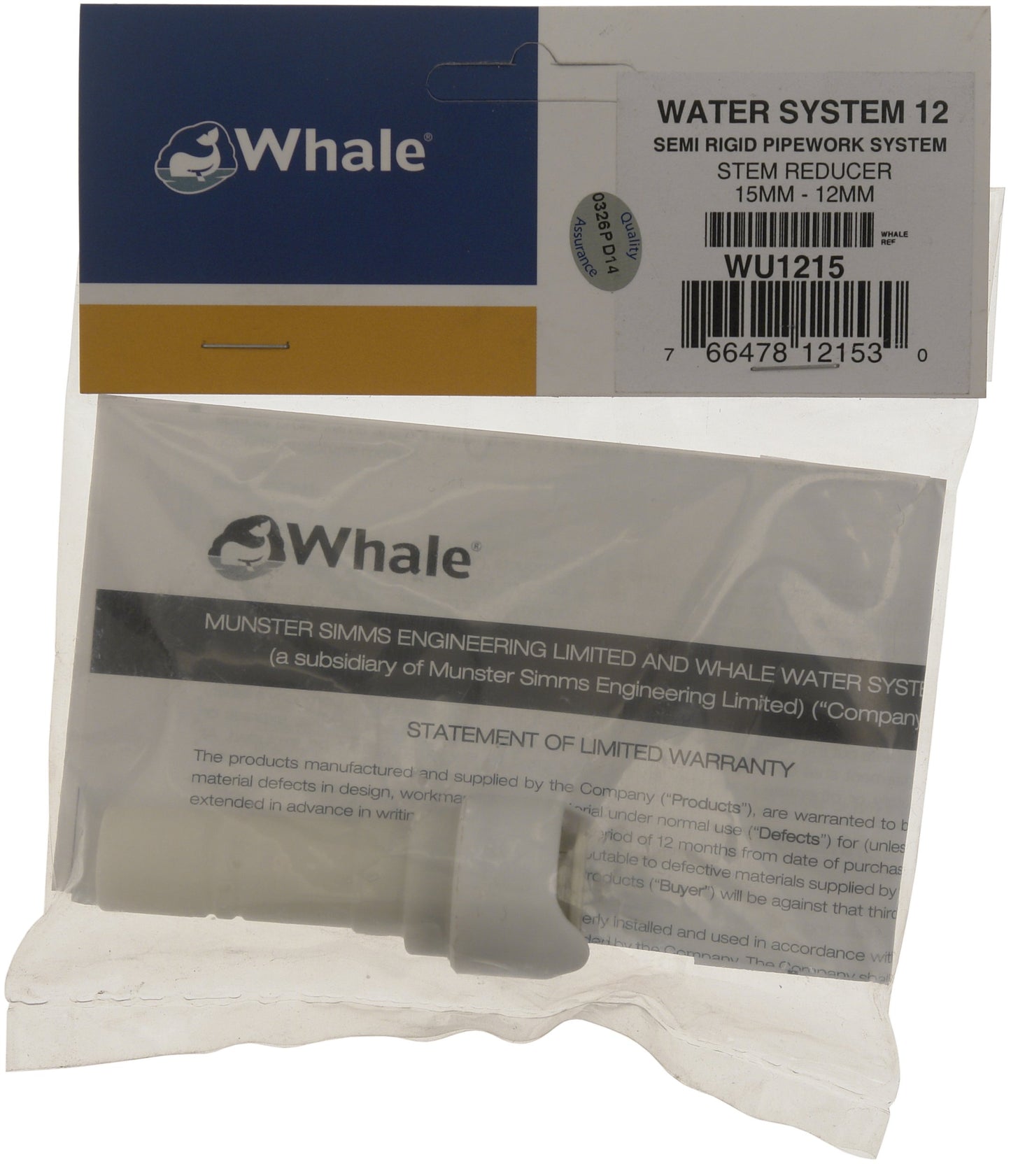 Whale Stem Reducer - White, 12-15 mm