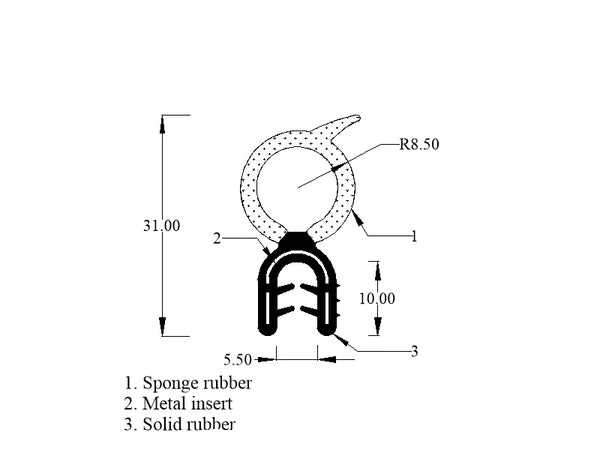 Caravan/Motorhome Gas Bottle Locker Self Gripping Door Seal Sold By The Metre X619
