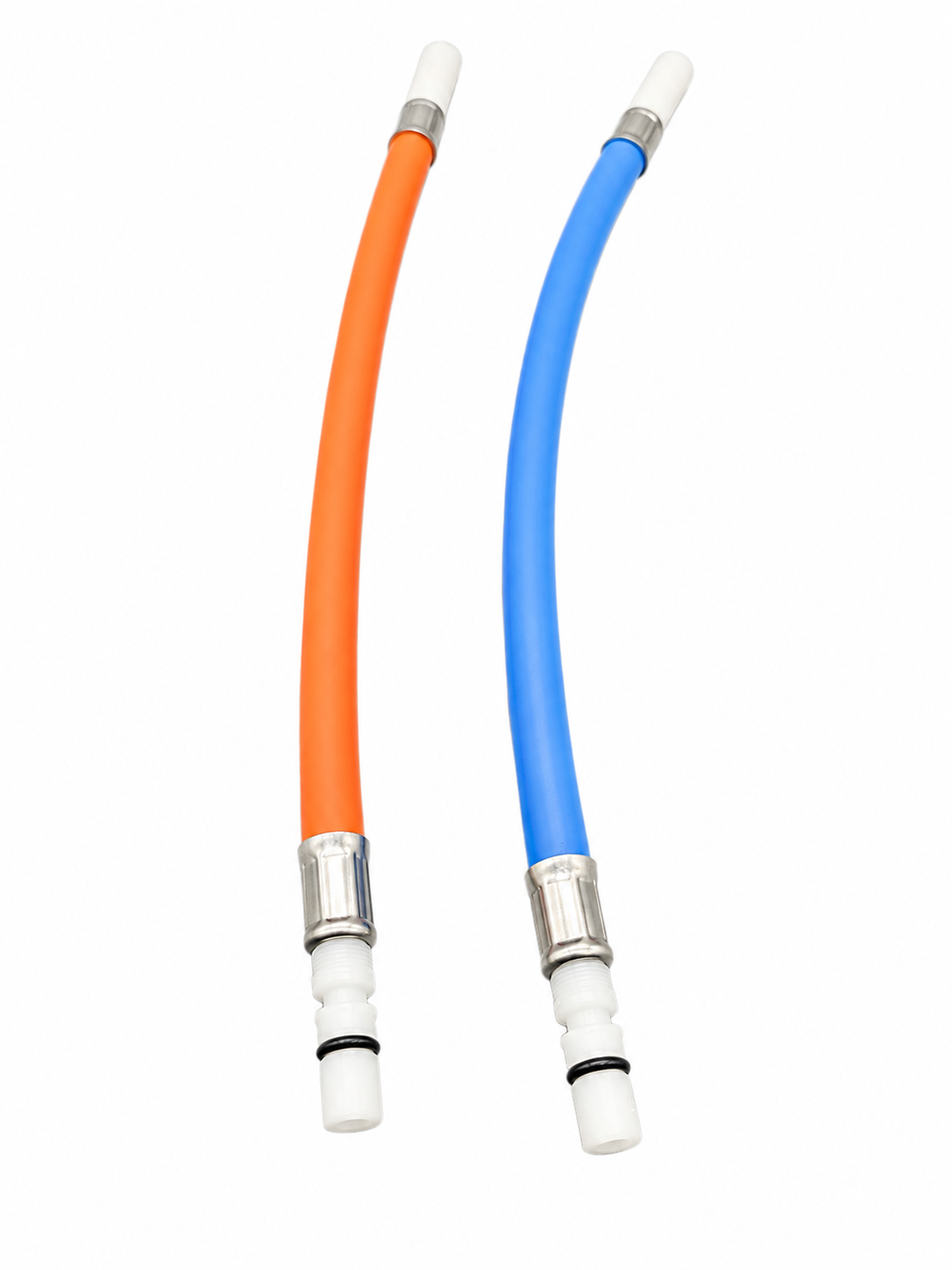 1 x Red 1 x Blue 300mm Long Flexi Hoses with Pushfit Connectors for Reich Taps. F104/F105