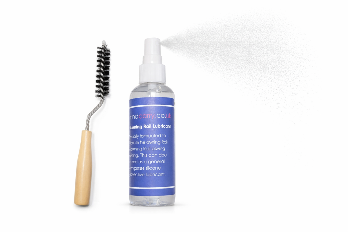 Awning Rail Brush and Lubricant, use these two items in conjunction with each other to both clean and lubricate the awning rail.
