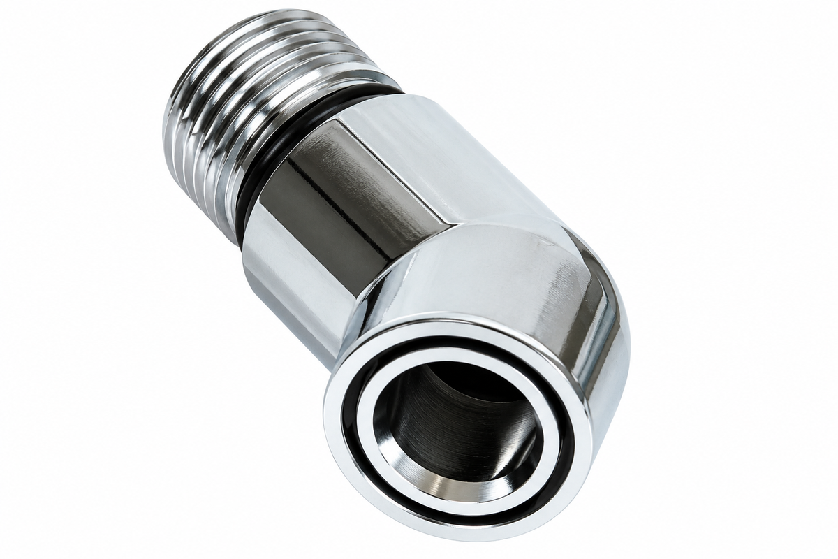 45Degree Chrome Base Angle for Reich Twist Taps, Complete with Replacement O Ring. N607
