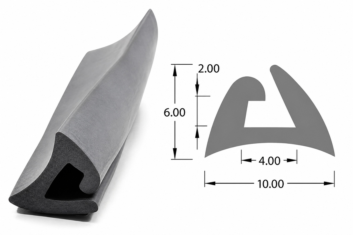Bailey Caravan Awning Seal Trim In Grey PVC Sold By The Metre  X618