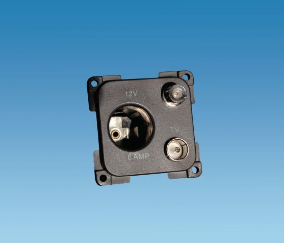 12 Volt Socket with TV and Satelite connectors for caravan/motorhome