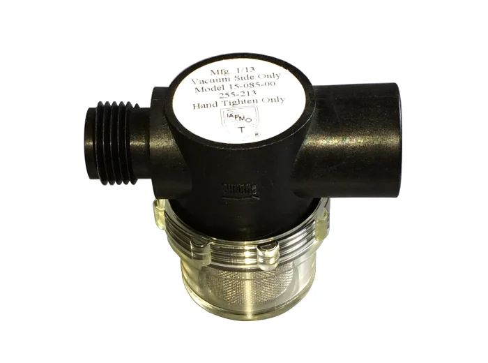 Shurflo Water Pump Twist on Strainer,  1/2 pipe inlet   15-085-00 255-313