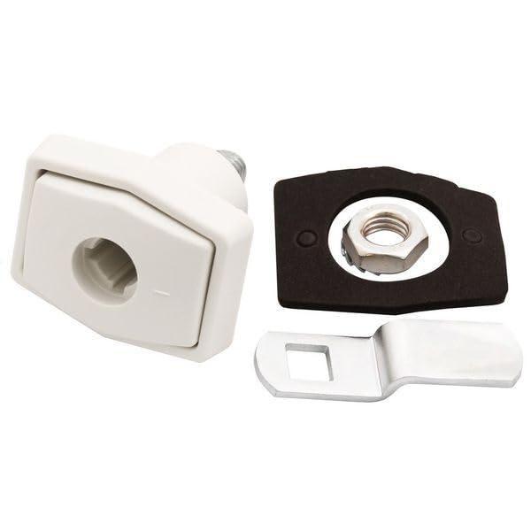 Zadi Rectangular Push Lock Off White Motorhome/Caravan 74091