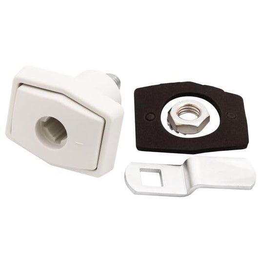 Zadi Rectangular Push Lock Off White Motorhome/Caravan 74091