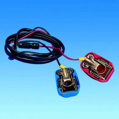 Pre-wired quick release battery clamps with inline fuse for the caravan ., motorhome or boat