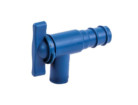 PLS Caravan & Motorhome plastic Blue 28mm Drain Tap