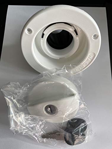 Fawo Water Filler Plastic c/w Lock Cylinder and 2 Keys - White