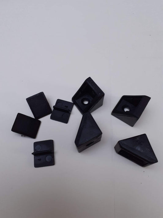 coverandcarry Single black corner joint fittings for use in caravans, motorhomes and boats pack of 4