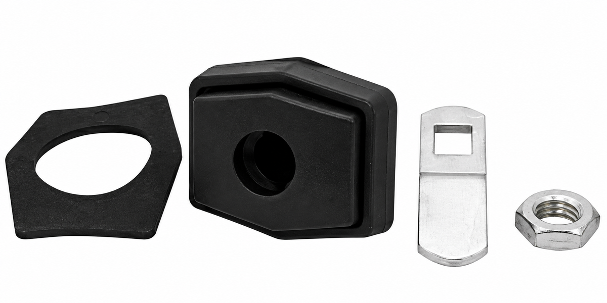 Zadi Rectangular Push Lock in Black Caravan/Motorhome 74089