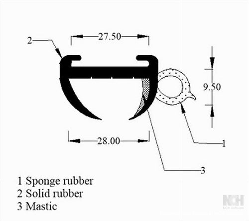 Caravan or Motorhome Window Rubber 27mm Small Bore (Sold by the Metre) X606