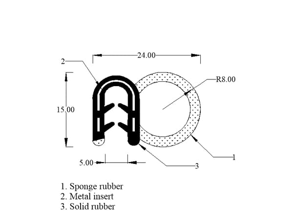 Gas Bottle Locker Self Gripping Door Seal Side, Sold by the Metre X616