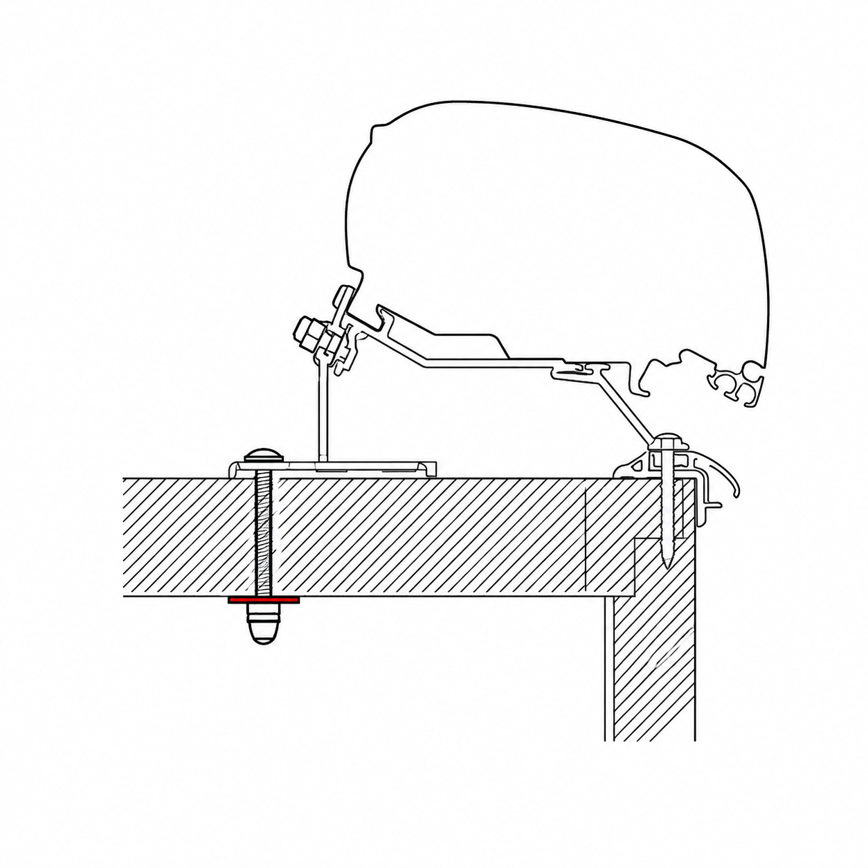 Fiamma F80 LMC Adapter Kit for Caravan Roof, instructions included. 98655Z100