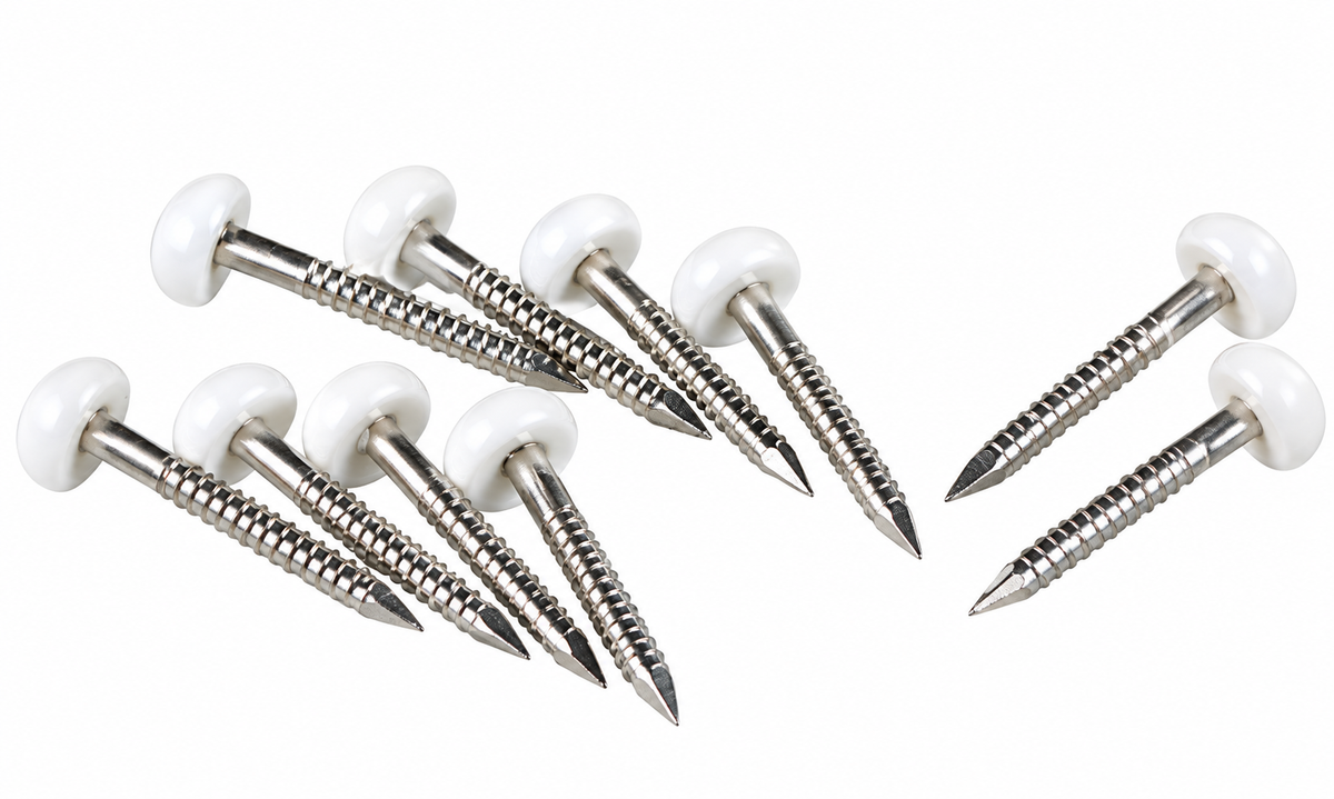 Caravan motorhome window/board trim white head decadome pins x 10  89504