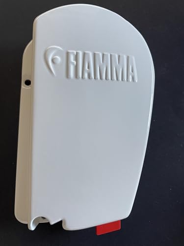 Fiamma awning F70 polar white end cap, for left hand fitting. Metal version Colour White 98673-130