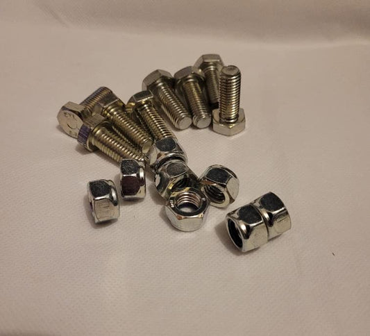 A set of 8 AL-KO M12 x 30 Hex Bolts and M12 Nyloc Nuts. To fix chassis to axle