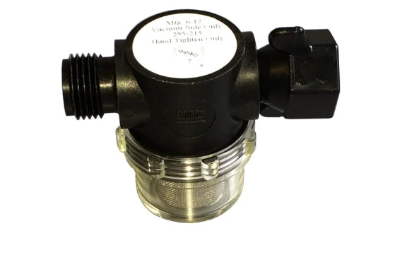 Shurflo Twist-On Water Strainer – 1/2″ NPSM Inlet, 1/2” Female Swivel Outlet  - 255-215