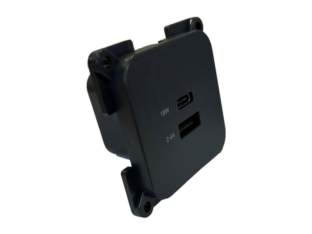 coverandcarry USB-A & USB-C Socket Electrical Internal Socket For Caravan/Motorhome With An 18W USB-C Socket And 2.4A USB-A Socket PO263