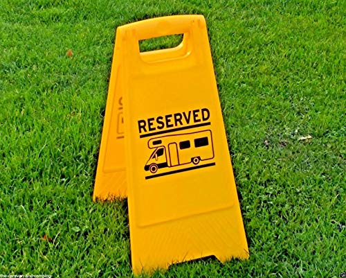 coverandcarry Motorhome Plot Reserved Sign coming complete with 4 securing pegs