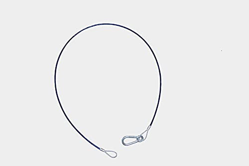 Breakaway Cable | Brake Cable | Steel Cable | with Carabiner and Loop | 1000 mm Long | PVC Coated | Blue | BPW | Tear-Off Cable | Hook | Carabiner Hook