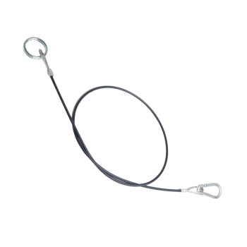 BPW Breakaway Cable, Steel Cable, 1000mm Long, PVC Coated, Blue, Carabiner Hook to Ring T164