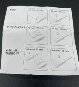 Fiamma Motorhome Roof Vent extension Kit with knob. Suitable for Vent, Turbo-Vent and Vent 28. 98683W116 27154