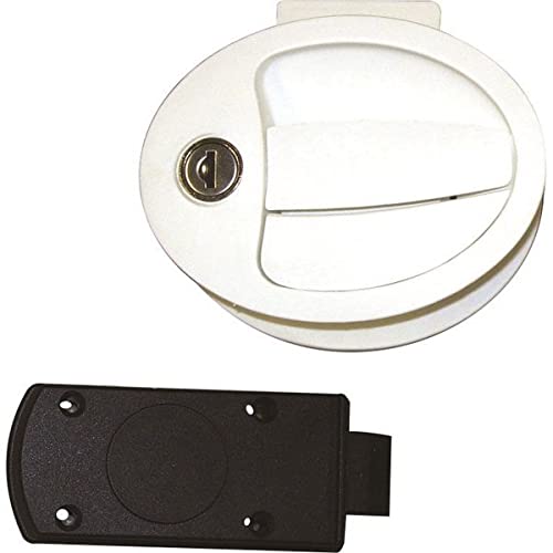 FAP White Oval Locker Door Lock Kit 1096KIT28N Caravan/Motorhome