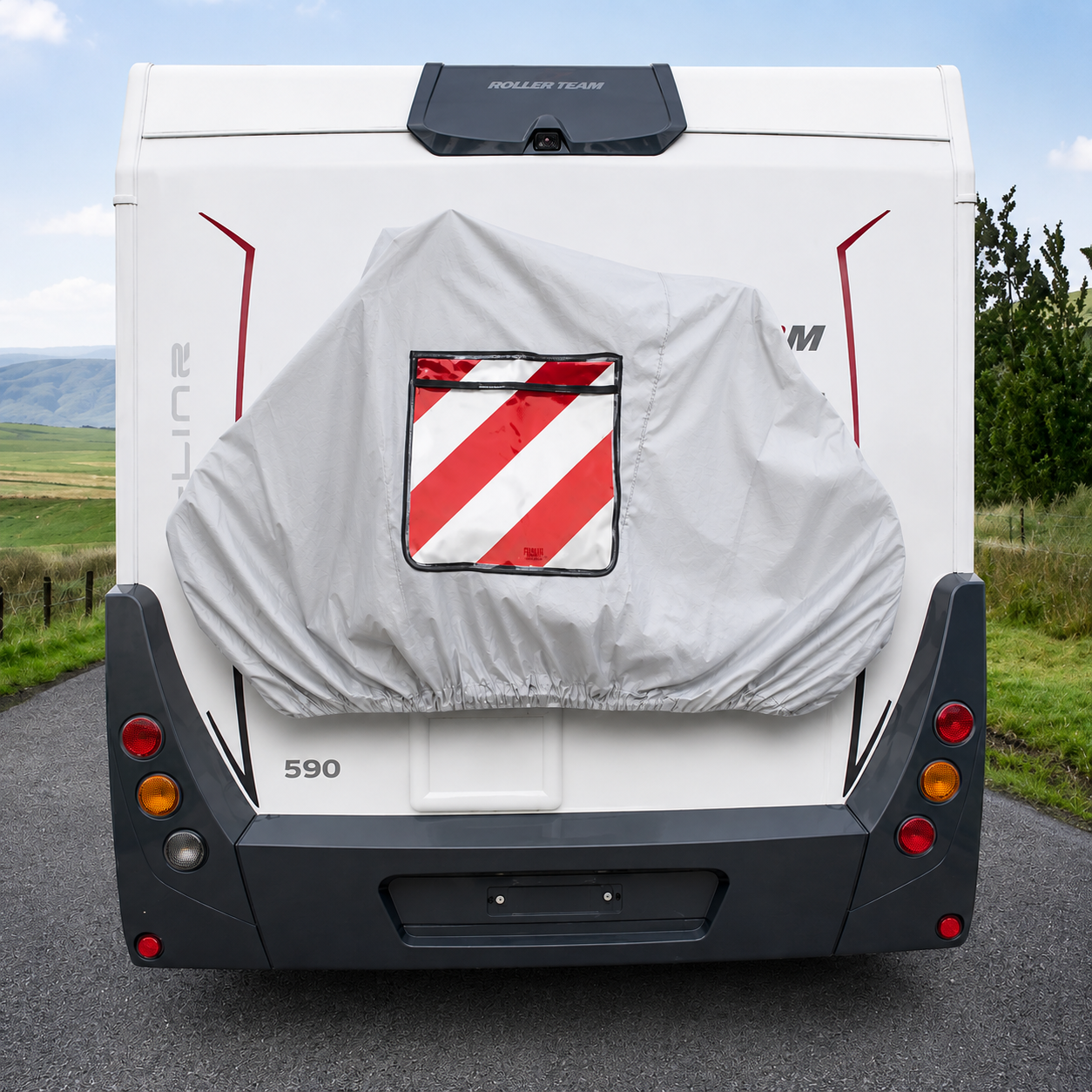 Motorhome Bike Rack Cover 1-2 Cycles Deluxe UK Made With Sign Pocket