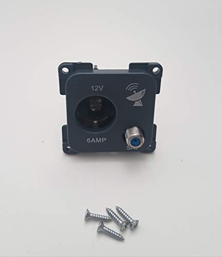 coverandcarry 12 Volt Socket with Satelite Connector for Caravan/Motorhome