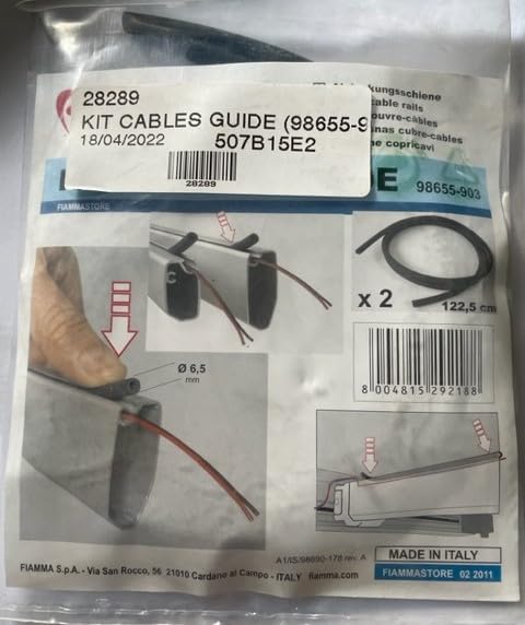coverandcarry Fiamma Cable Guide Kit for Awning Rails 2 Cables measuring 122.5cm 98655-903