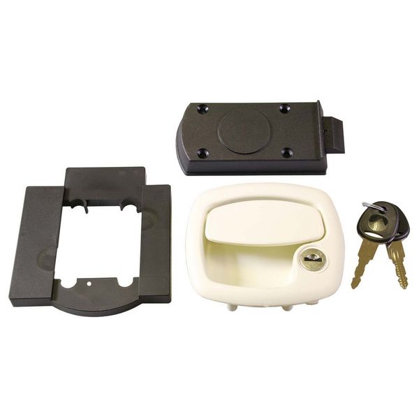 Door Lock Storage Flap Lock Caravan Motorhome Caravan FF System White FAP 1200KIT28N Ref 73248