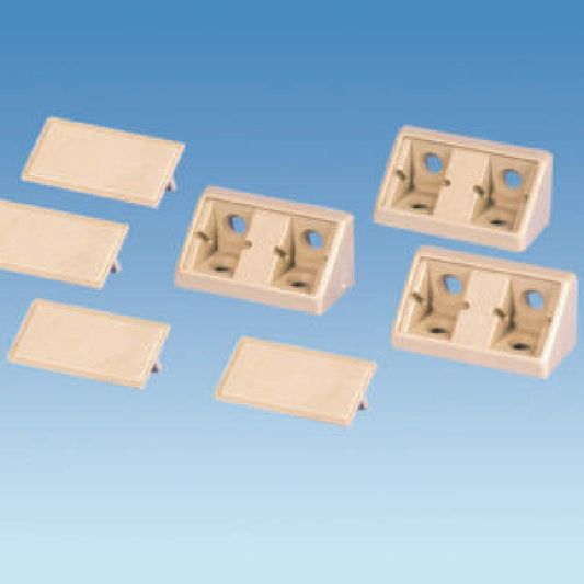 coverandcarry Double beige corner joint fittings for use in caravans, motorhomes and boats pack of 4