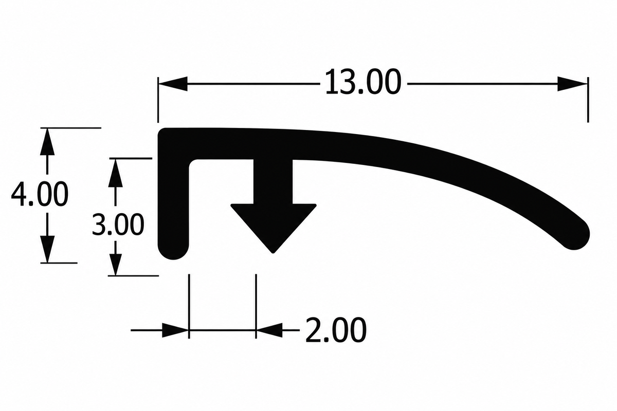 Caravan/Motorhome Black PVC Door Seal 13MM Sold By The Metre X609