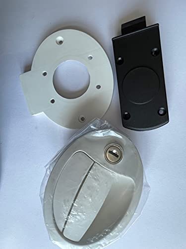 FAP White Oval Locker Door Lock Kit 1096KIT28N Caravan/Motorhome